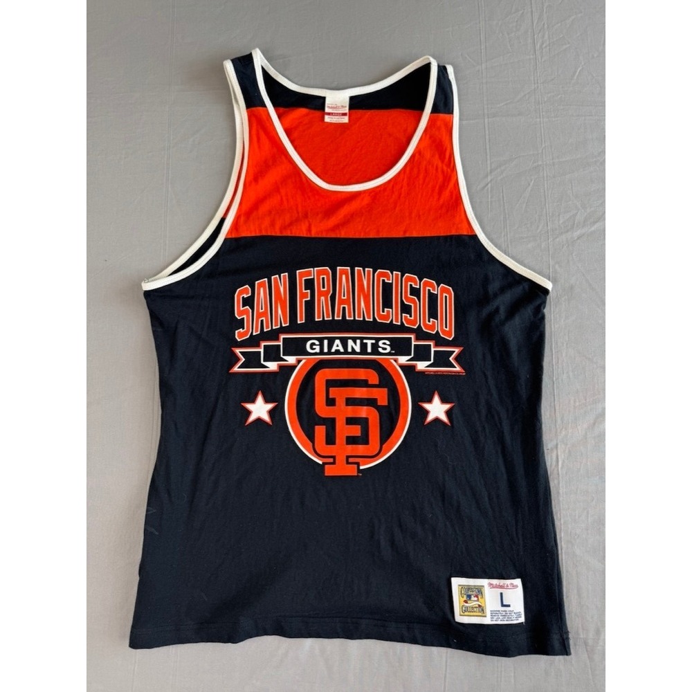 Mitchell & Ness Francisco Giants Tank Top Jersey Mens Large Black Orange MLB